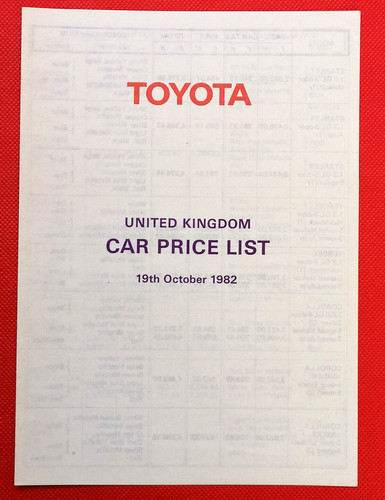 1982 toyota price - 1982, list