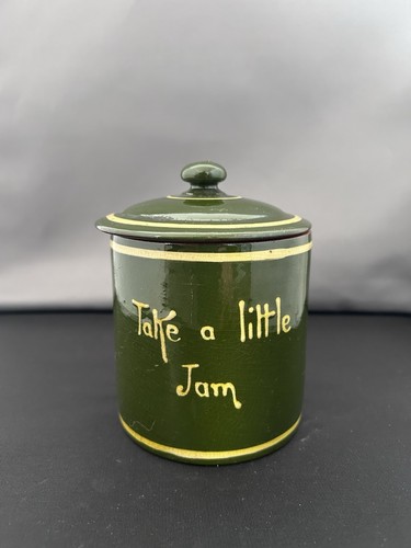 Vintage green motto ware jam - green,