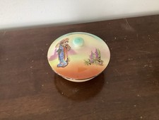 Vintage Made In England Trinket Dish with Lid Hand Painted