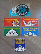 Vintage Job Lot of 6 x Michelin Tyres Stickers - Bibendum / Michelin Man Decals