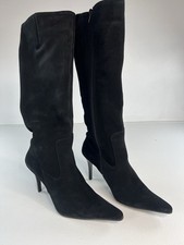 Black Suede Leather Duo Knee