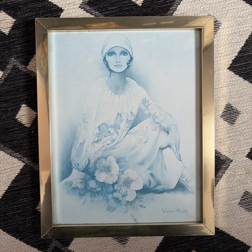 Vintage brass framed sara moon - brass,