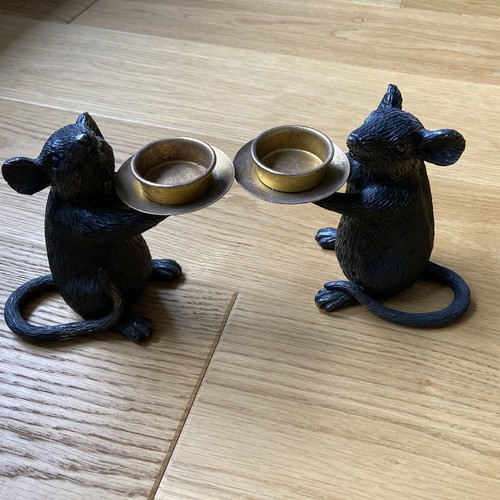 Pair black gold mice tea - pair, 2