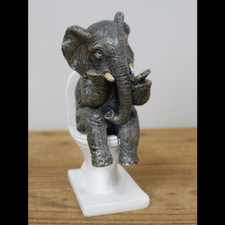 Resin Elephant on the Loo Bull