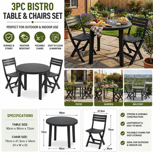 3pc garden bistro table - bistro, &