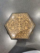 Inlaid Vintage Italian Woodworks Hexagonal Jewellery Box