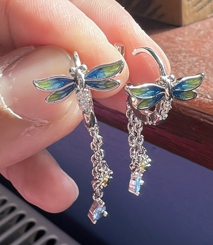 Earrings 925 silver dragonfly - 925,