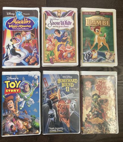 Vintage disney vhs lot 6 - vhs, of