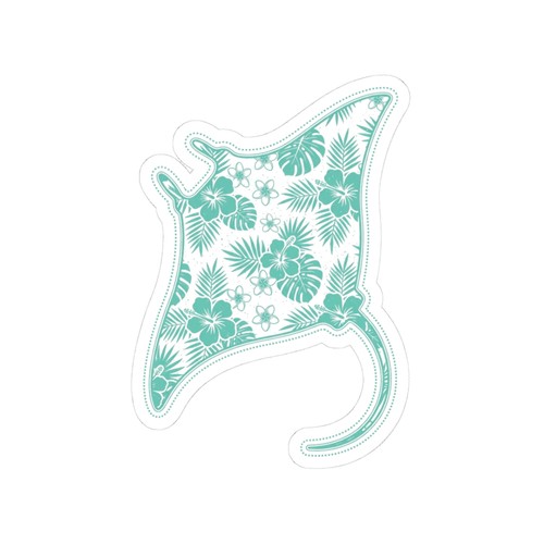 Tropical manta ray sticker - tropical,
