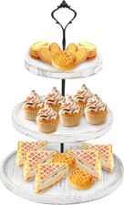 3 Tiers Cake Display Stand, Wooden Afternoon Tea Stands, round Cup Cake Fruit De