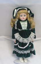Porcelain Doll on a stand with blonde hair- unbranded- Irish Girl