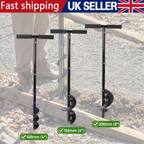 Manual hand earth - auger,, fence