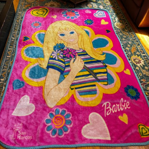 Vtg barbie blanket san - xl!,