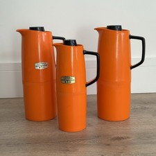 Vintage thermos orange vacuum - thermos,
