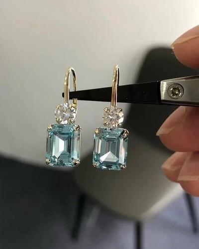 Natural aquamarine earring - aquamarine,