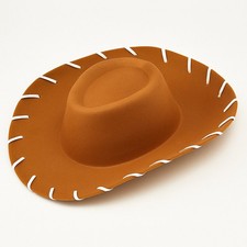 BROWN EVA COWBOY HAT KIDS CHILDRENS CHILD WOODY FANCY DRESS COSTUME QR66