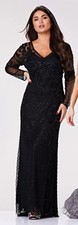 Beautiful Gatsbylady London Black Embellished Maxi Dress Size Uk 14 Wedding Prom