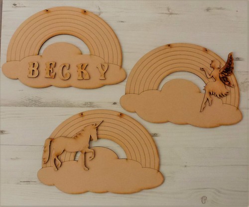 Name plaque rainbow - plaque, cloud