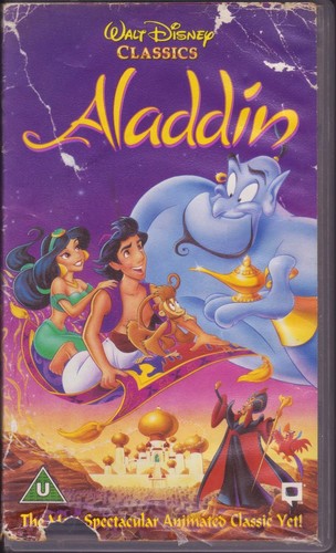Aladdin vhs tape disney 1992 - tape,