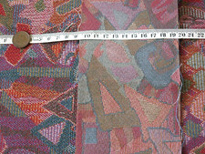 fabric remnants cotton, upholstery,  5 pieces, tapestry look abstract, vintage