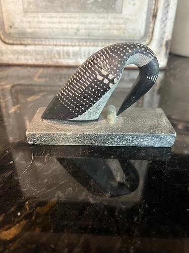 Vintage soapstone common loon - soapstone,