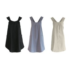 Cotton Linen Apron Cross Back