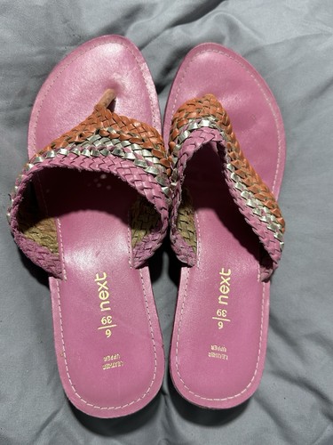 Next pink leather toe post - next,