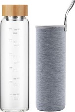 Glass Water Bottle 32 Oz Wide