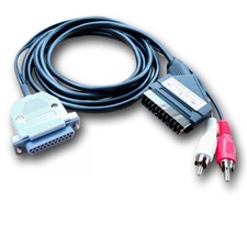 Commodore Amiga A500 A600 A1200 RGB Scart Lead TV Cable with New DB23 Connector