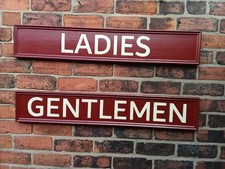 Ladies And Gentlemen Traditional Wood Hand Painted Signs