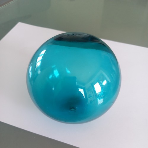 Vintage turquoise hand blown - turquoise,