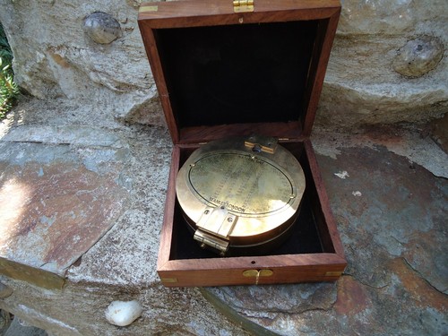 Large brass compass maritime - brass,