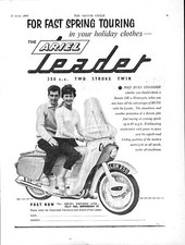 1959 Advert ARIEL 'Leader' 250cc Motorcycle Vintage Original Print Ad Ephemera