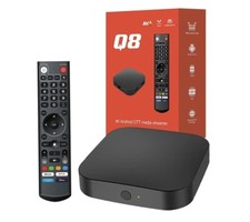 Q8 TV Box 4K HDR 2.4G WIFI Android, MAC, IP TV 4GB+32GB DDR3 Google Voice