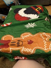 Green disney christmas blanket - disney,