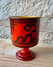 Vintage Mid Century Dutch Pottery Vase by Flora Gouda Holland Red Lava 60s Retro