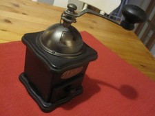 Vintage Design Hand-Crank Black Steel & Wooden Coffee Grinder