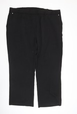Evans Womens Black Size 26 Plus Straight Leg Elastic Waist Trousers