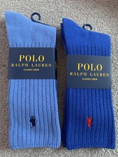 Polo Ralph Lauren Classic Crew Socks in various blues Size 7-11