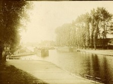 France Paris Canal Boats Old Amateur Photo 1910