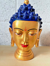 Vintage Gold Buddha Head - Hand Painted Ceramic from Kathmandu - Fair Trade