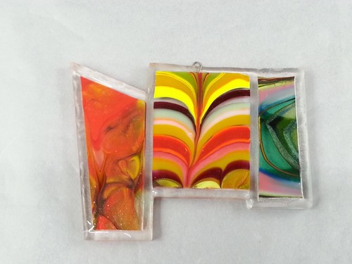 Glass wall hanging fused art - glass,