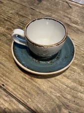 Steelite International England Mugs Sparkle Brown /blue  Glaze Coffee Cup/saucer