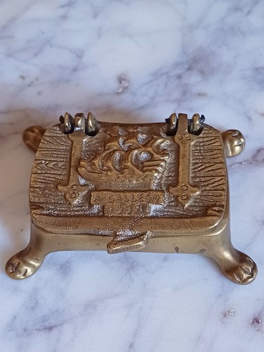 Vintage brass stamp - stamp, box