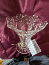 An art deco cut glass flower vase from the 1930s by Stuart Crystal