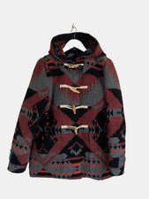 Gap Wool Blend Duffle Coat Unisex L Southwestern Navajo Pattern Aztec Boho