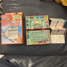 Vintage 1997 Monopoly Travel Game by Waddingtons Red Suitcase Edition