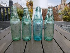 4 Old Glass Codd Bottles