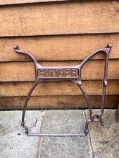 Antique Singer Treadle Sewing Machine Cast Iron Base Center Singer Sign