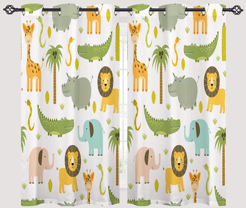 Safari animal curtains eyelet - animal,